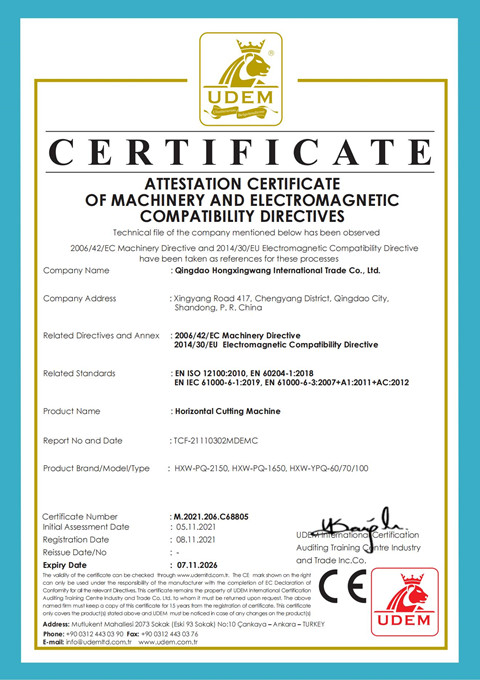 CE certificate of foam horizontal cutting machine