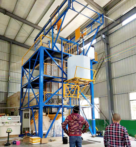 Sponge foam line Jiangsu installation site, vertical circular foam continuous foaming equipment, composite materials
